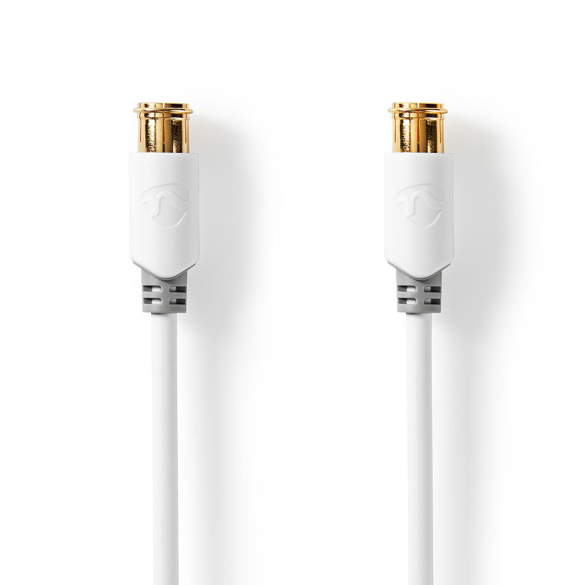 Nedis F Quick - F Quick Cables  F mâle rapide  F mâle rapide  Plaqué or  75 Ohm  Double blindage  10.0 m  Rond  PVC  Blanc  Boite avec Fenêtre