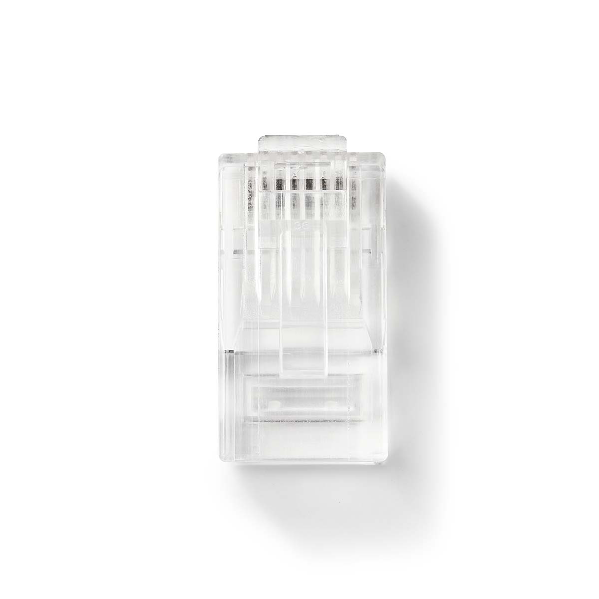 Nedis Connecteur RJ45  RJ45 Pass Through  Stranded UTP CAT5  Droit  Plaqué or  10 pièces  PVC  Transparent  Boîte