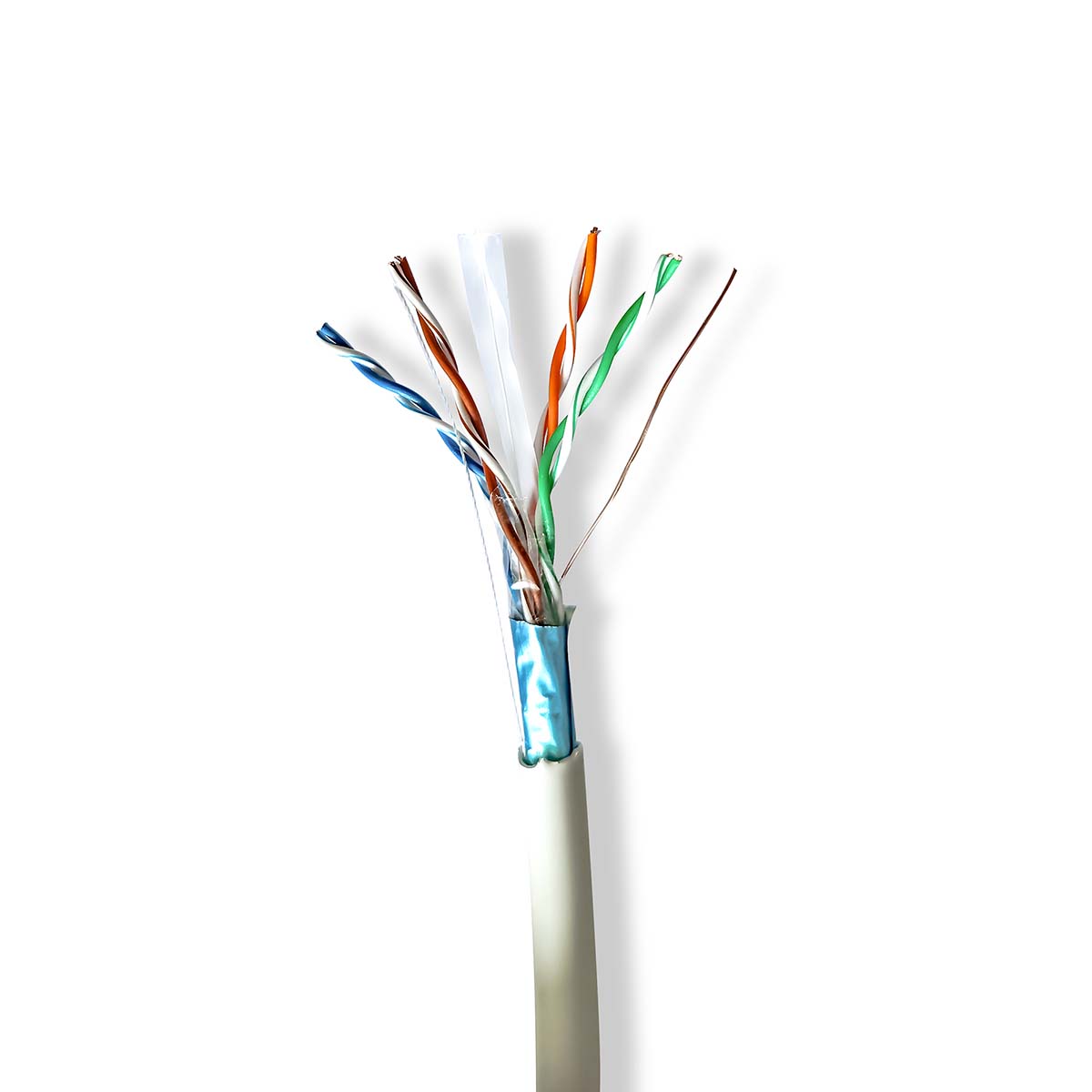 Nedis Réseau Câble Rouleau | CAT6 | Souple | F/UTP | Cuivre nu | 305.0 m | Intérieur | Rond | LSZH | Gris | Boîte de Tirage