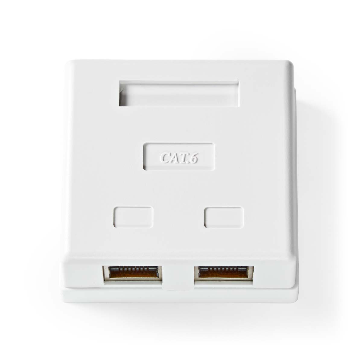 Nedis Boîte murale réseau  Sur le mur  2-Port port(s)  STP CAT6  Droit  Femelle  Plaqué or  PVC  Blanc  Enveloppe