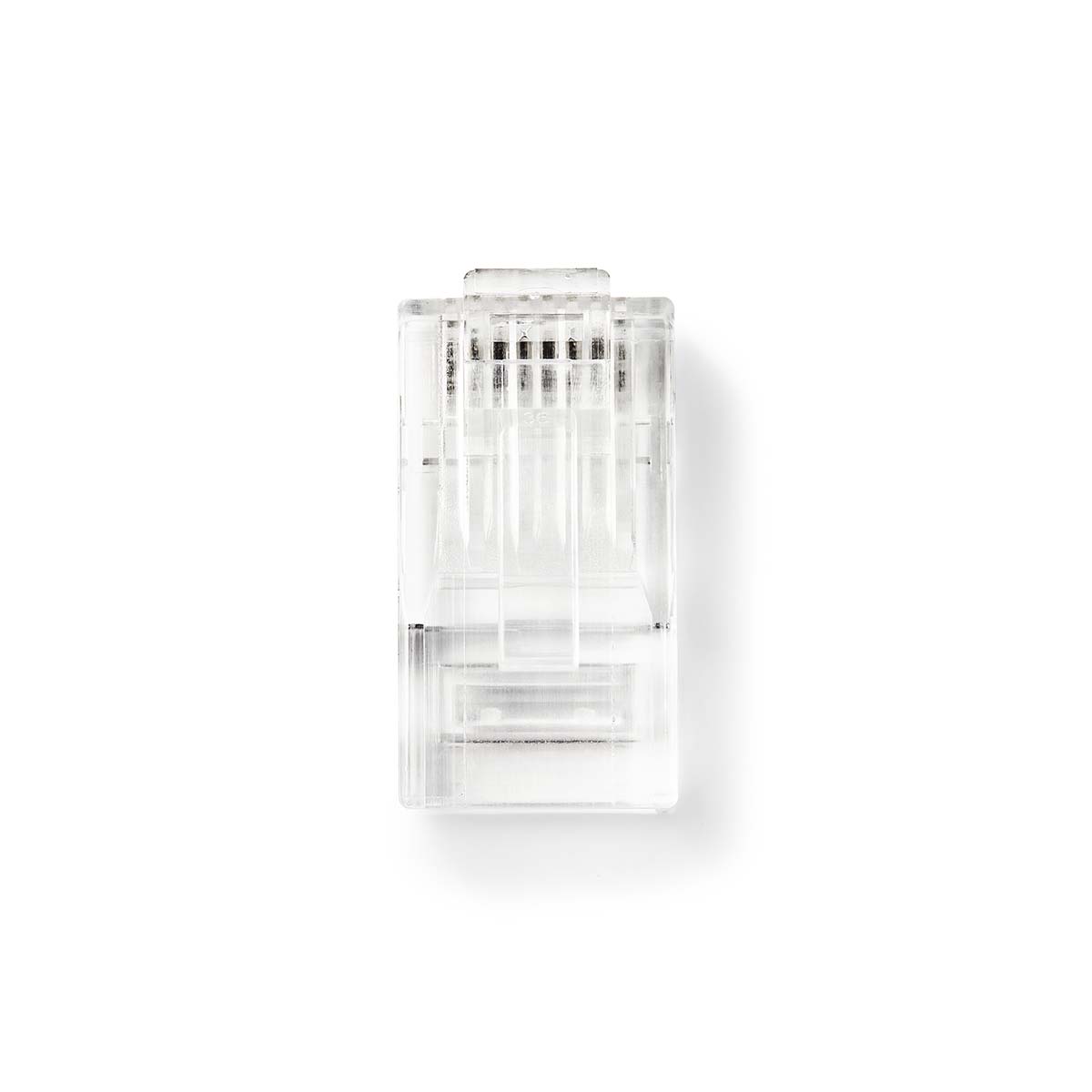 Nedis Connecteur RJ45  Mâle  Solid UTP CAT5e  Droit  Plaqué or  10 pièces  PVC  Transparent  Boîte