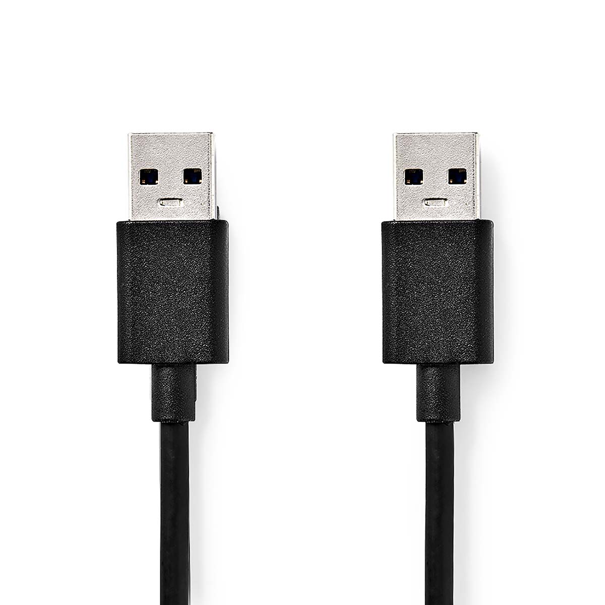 Nedis Câble USB USB 3.2 Gen 1 USB-A Mâle USB-A Mâle 5 Gbps Plaqué nickel 1.00 m Rond PVC Noir Label