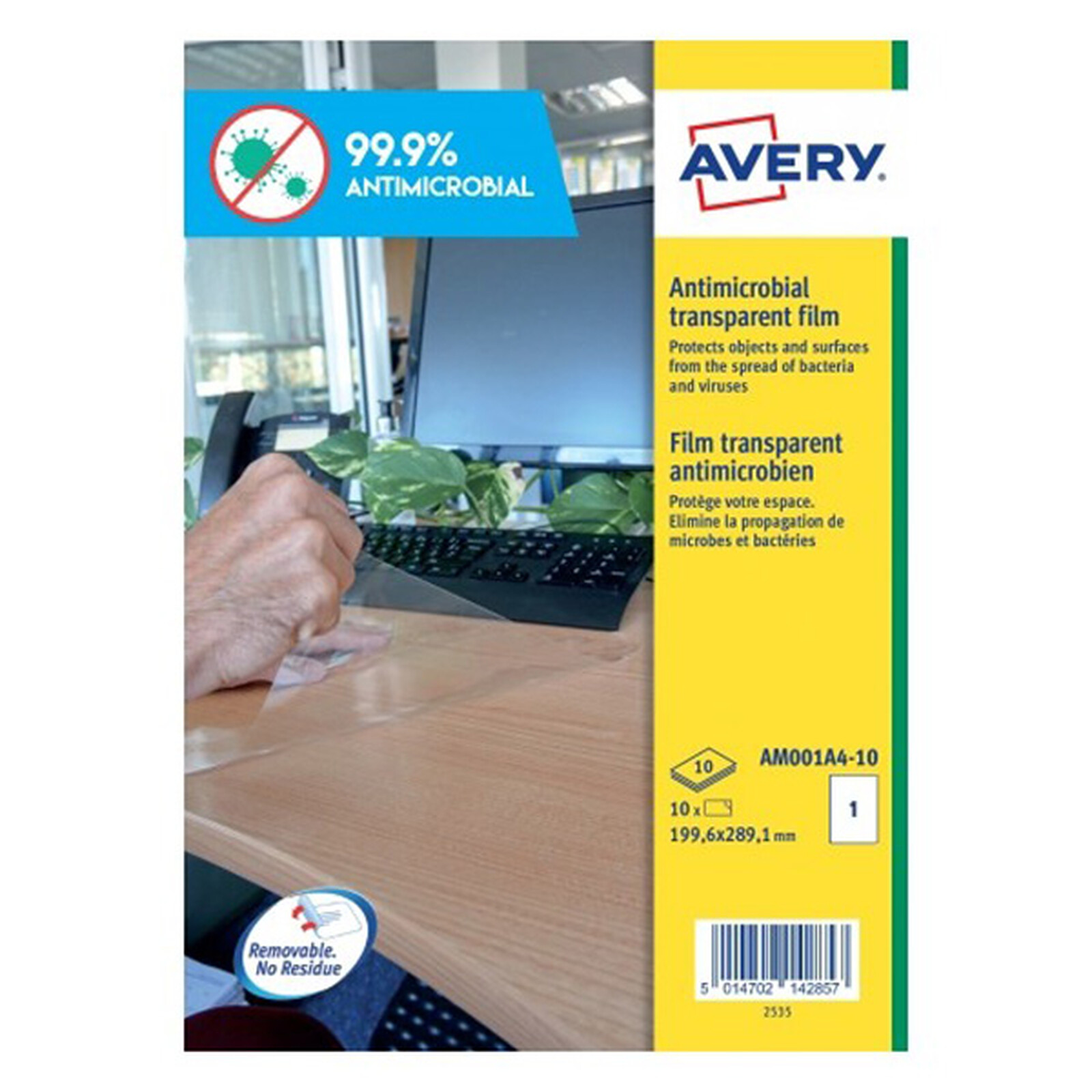 Avery 10 Films Antimicrobiens 199,6 x 289,1 mm (AM001A4-10)