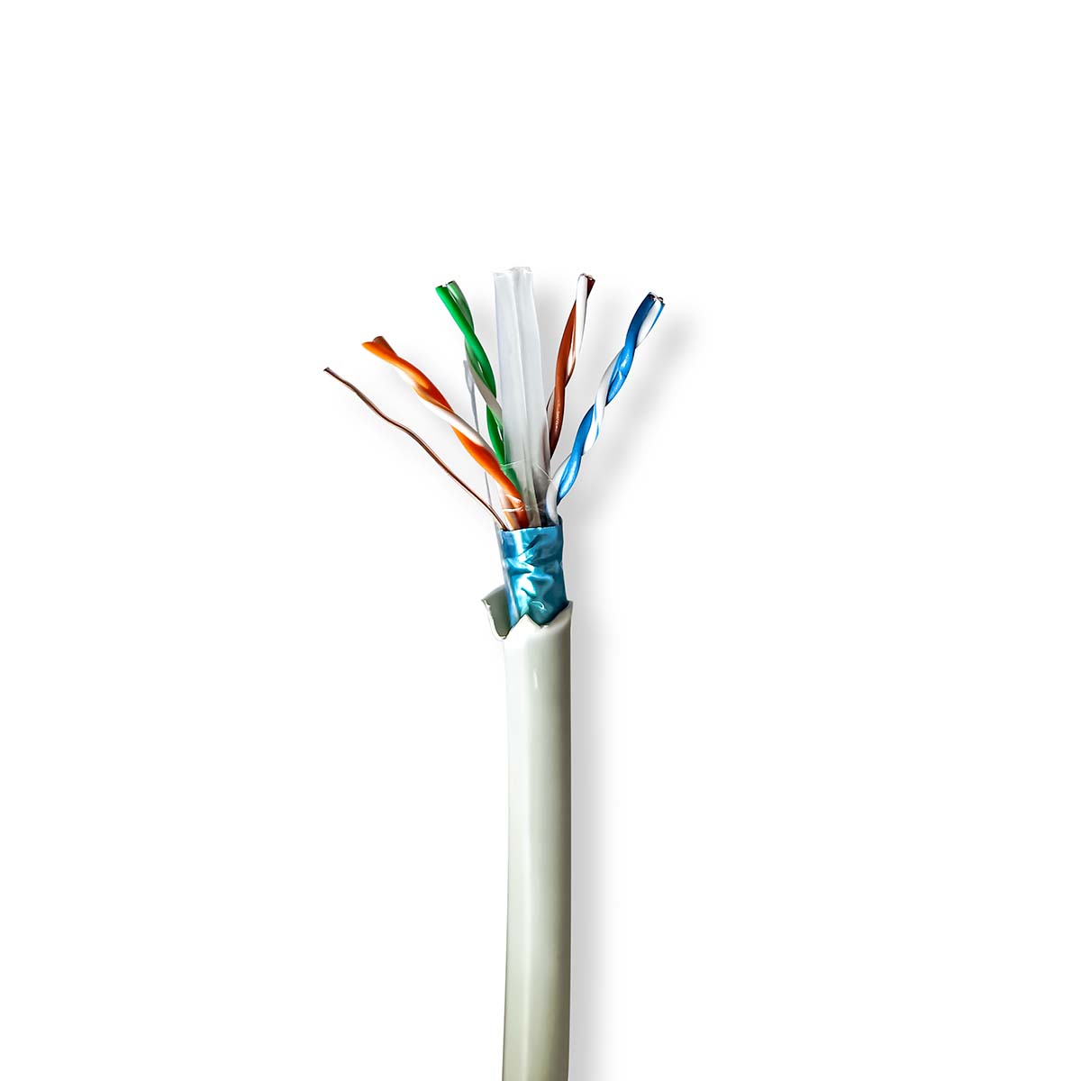 Nedis Réseau Câble Rouleau | CAT6 | Rigide | F/UTP | Cuivre nu | 305.0 m | Intérieur | Rond | LSZH | Gris | Boîte de Tirage