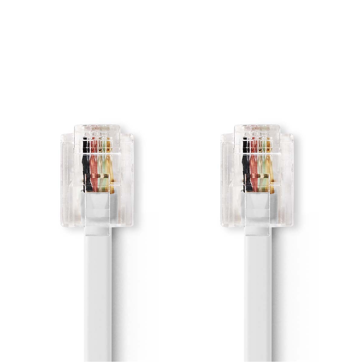 Nedis Câble Telecom  RJ11 Mâle  RJ11 Mâle  10.0 m  Conception de câble: Plat  Plaqué or  Type de câble: RJ11  Blanc  Boîte