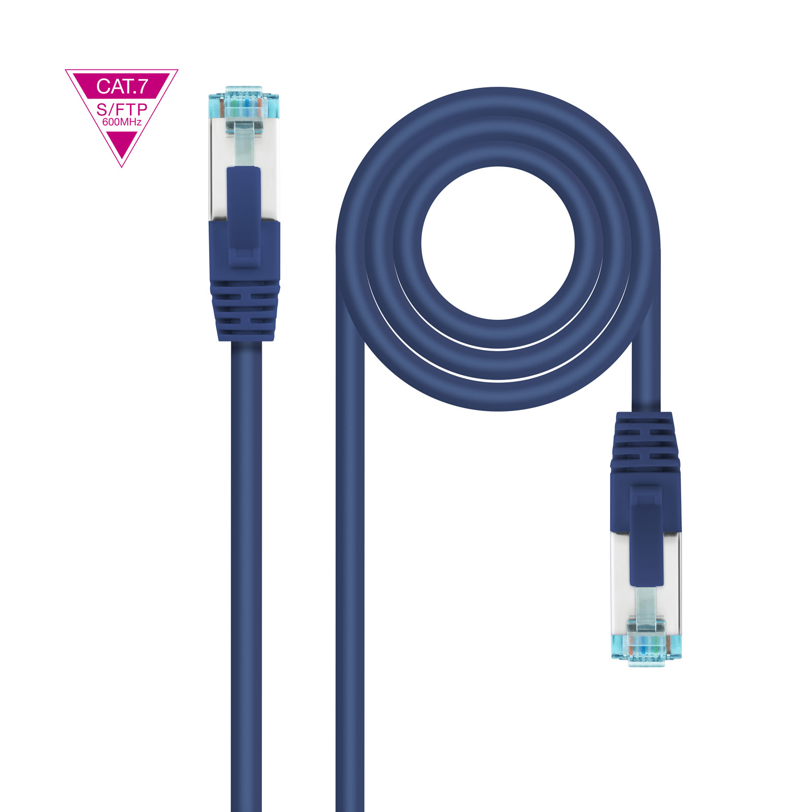 Nanocable Câble/Cordon réseau RJ45  Catégorie 7 S-FTP (S/FTP) Droit 1m (Bleu)