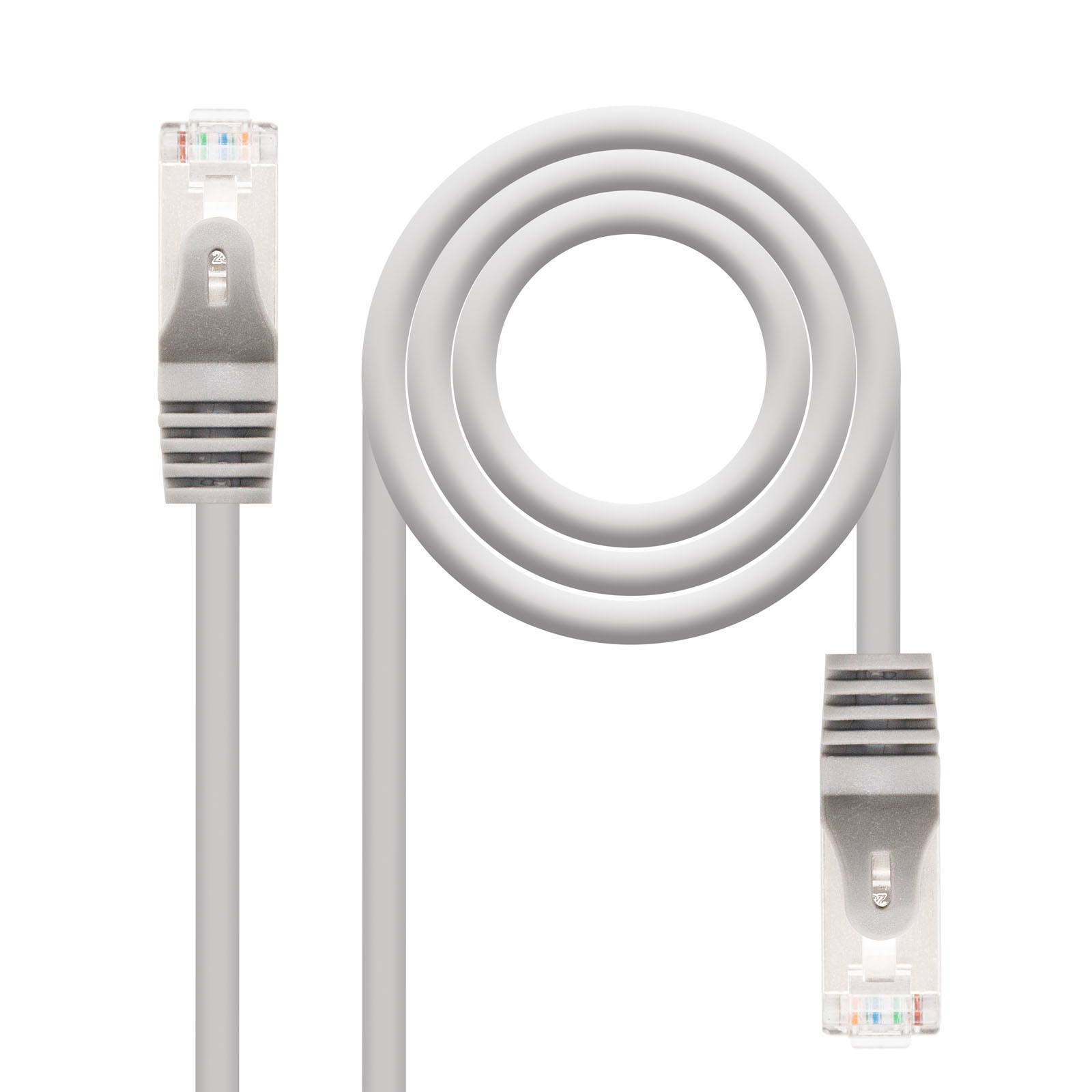 Nanocable Câble/Cordon réseau RJ45  Catégorie 6 FTP (F/UTP) Droit 2m (Gris)