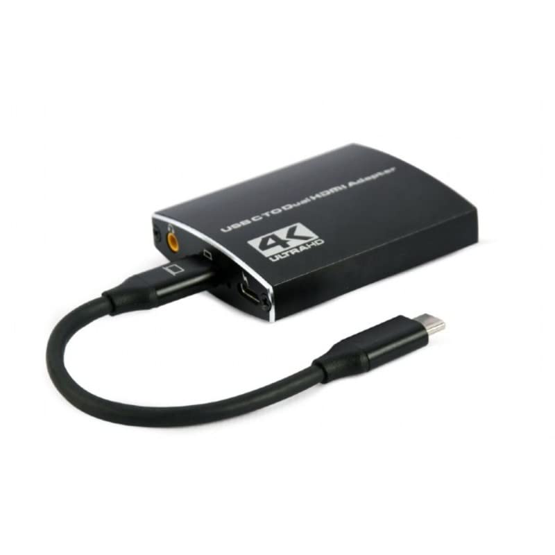 CableXpert Câble Adaptateur USB-C vers 2x HDMI 15cm (Noir)