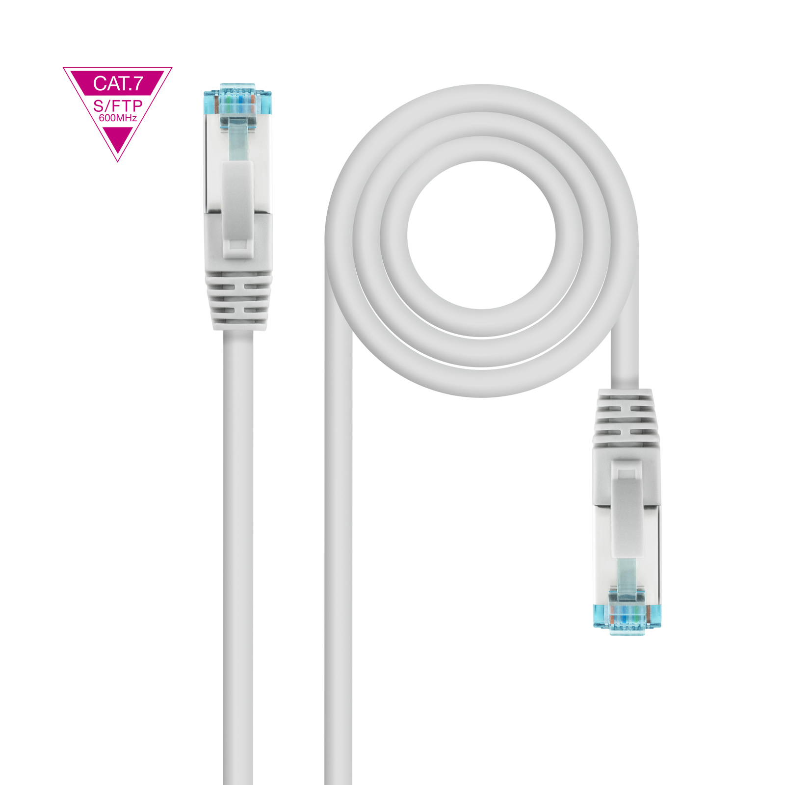 Nanocable Câble/Cordon réseau RJ45 Catégorie 7 S-FTP (S/FTP) Droit 3m (Gris)