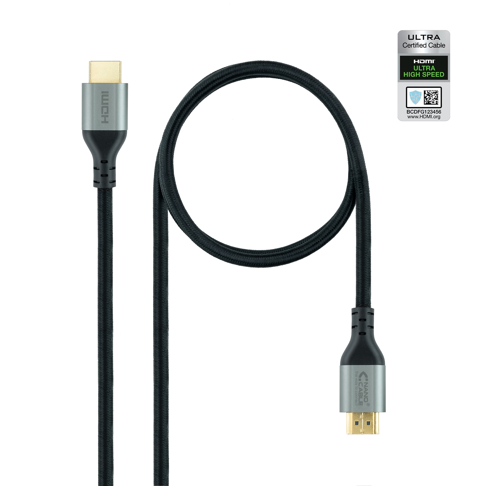 Nanocable Câble  HDMI 2.1 M/M 1m (Noir/Gris)