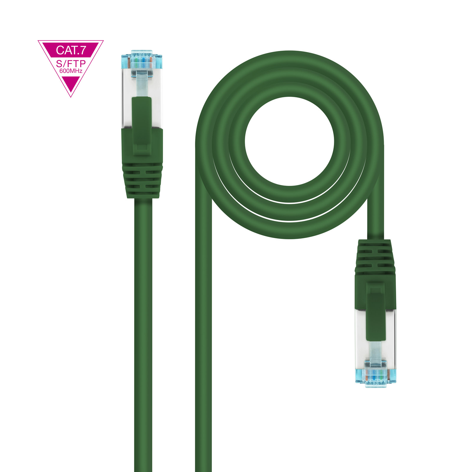 Nanocable Câble/Cordon réseau RJ45 Catégorie 7 S-FTP (S/FTP) Droit 1m (Vert)