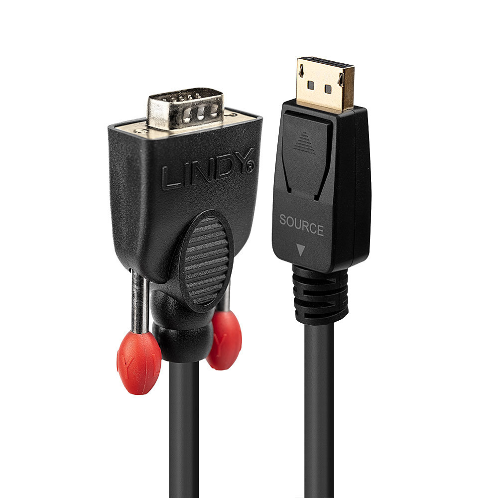 Lindy DisplayPort/VGA Converter Cable 0.5m DisplayPort Male to VGA Male DP passive