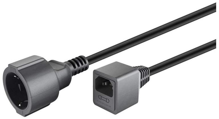 Goobay Câble d'alimentation CEE 7/7 F vers C14 (prise schuko) 1,5m (Noir)
