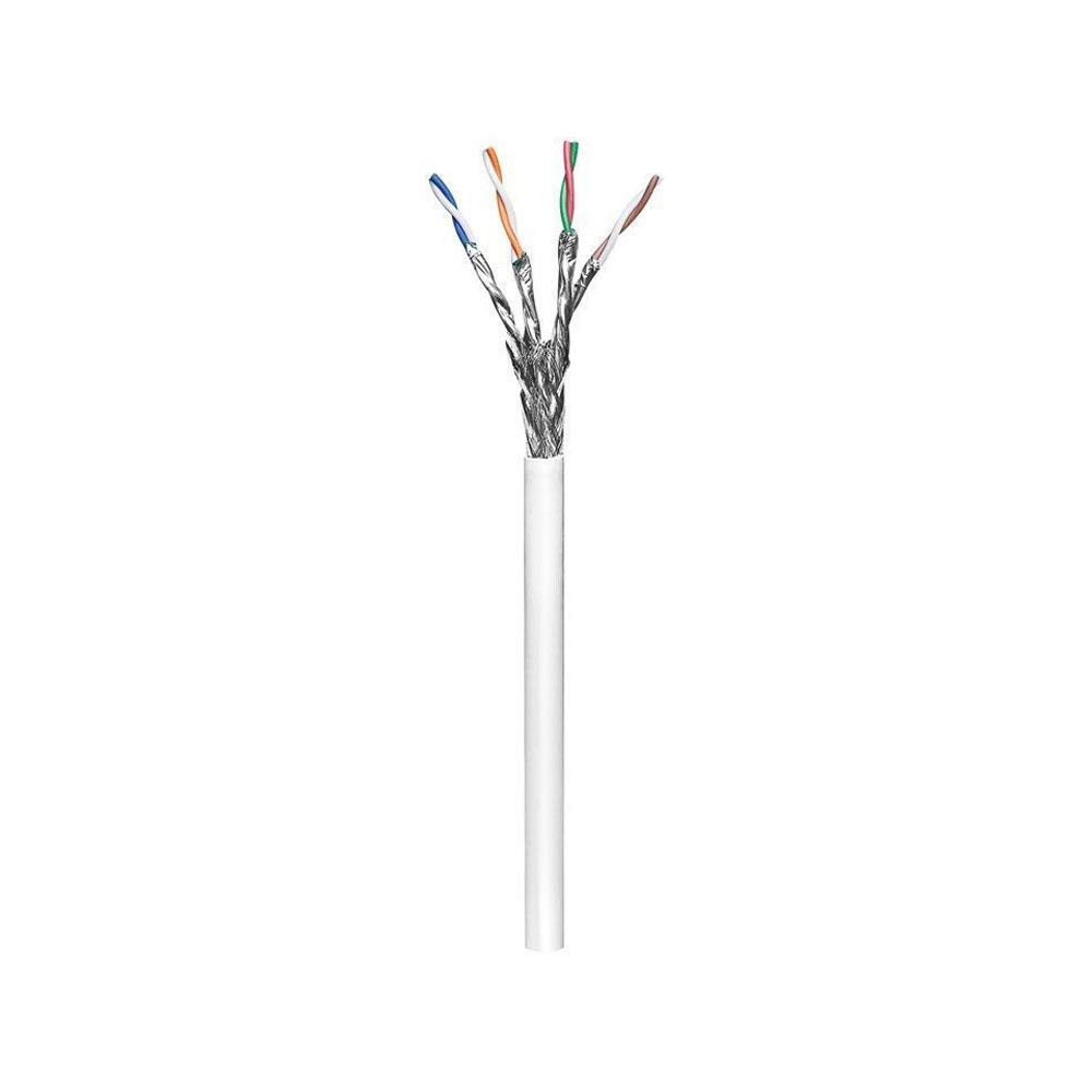 Goobay Bobine de câble réseau RJ45  Catégorie 6 SSTP (S/FTP) Monobrin 100m (Blanc)