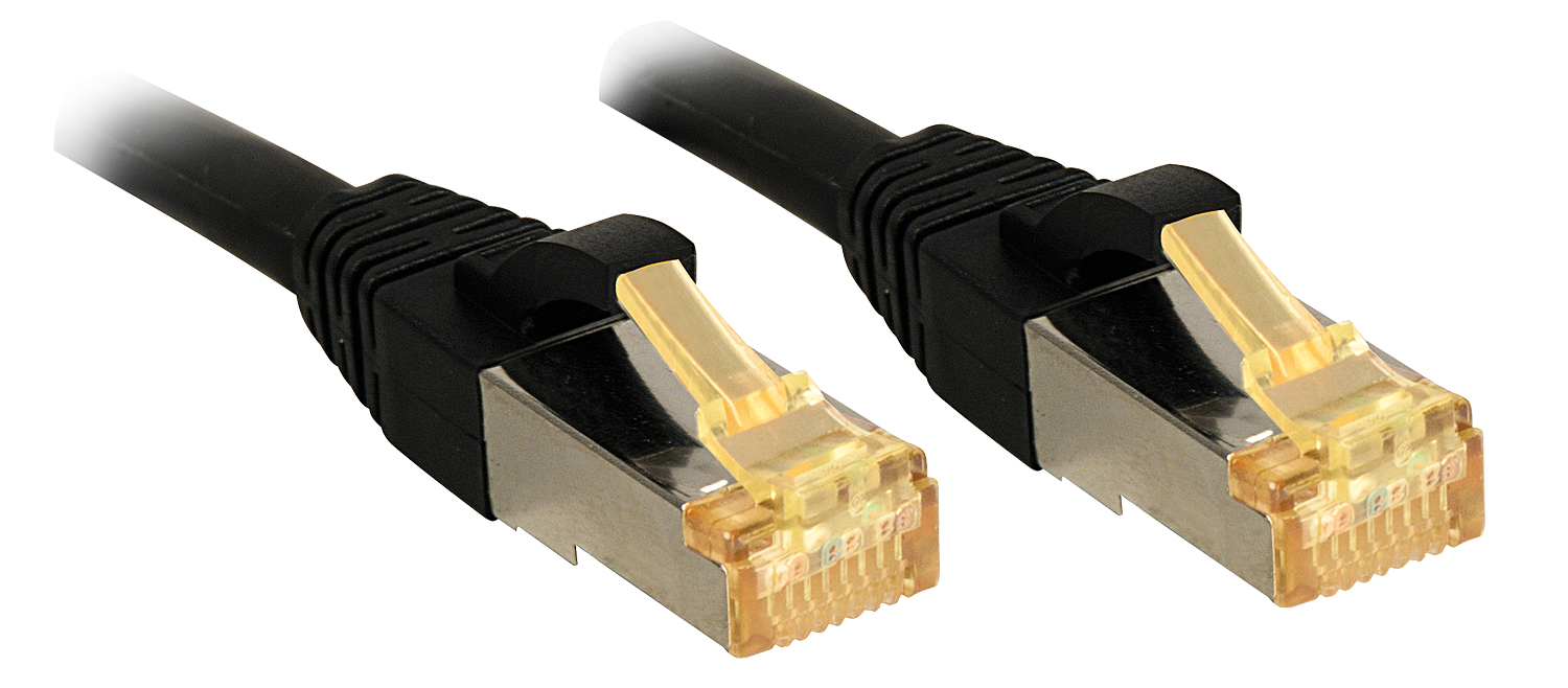 Lindy Cat.7 rawcable S/FTP PIMF LSOH black 0.3m