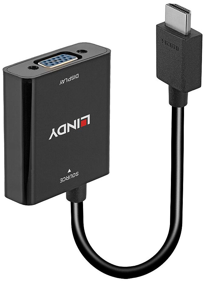 Lindy Convertisseur HDMI mâle (Type A) 1.3 vers VGA femelle (D-sub DE-15) 10cm (Noir)