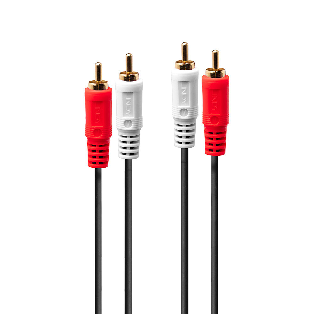 Lindy Cable Audio 2x RCA vers 2x RCA 5m (Noir)
