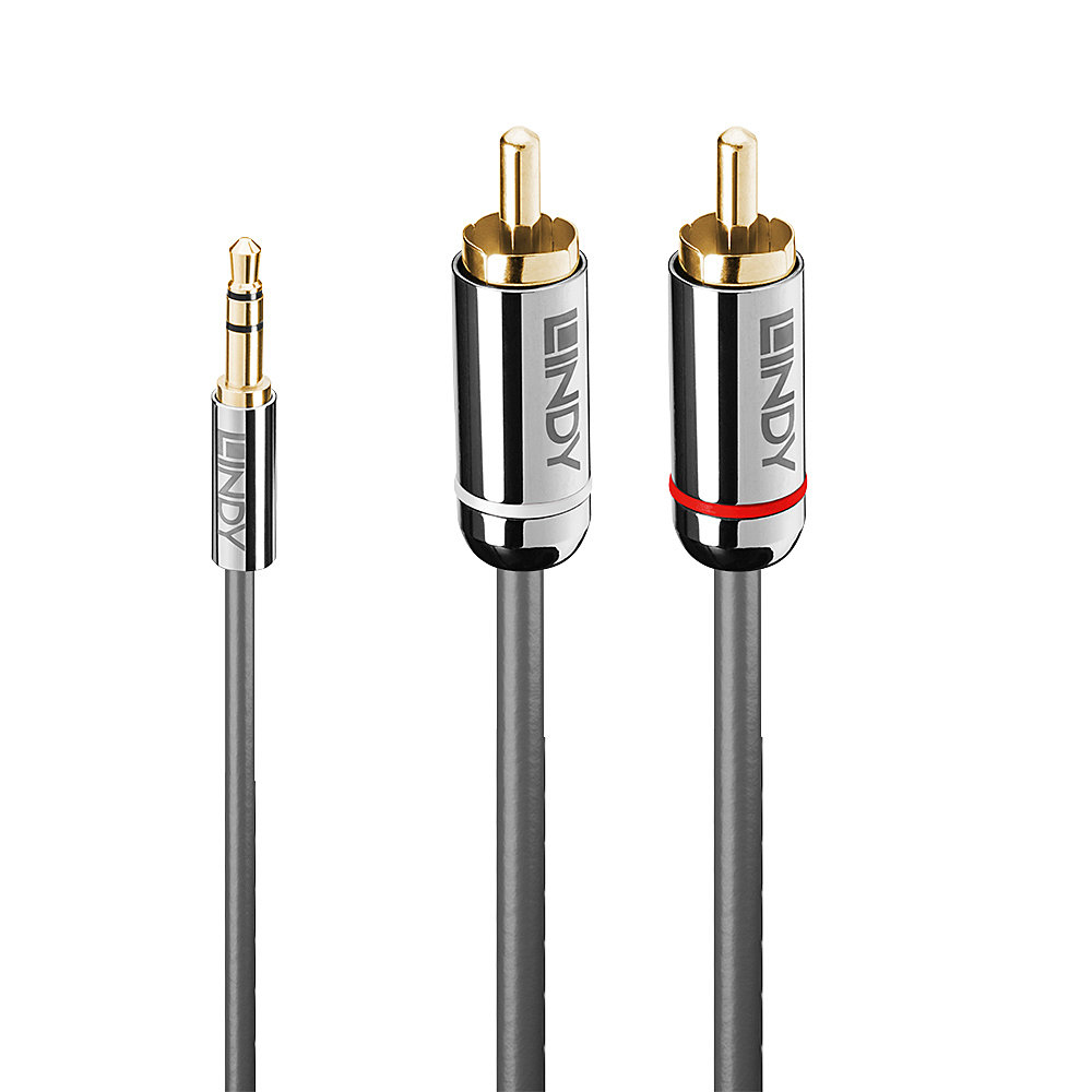 Lindy Cromo Line Audio Cable Stereo 3.5mm-RCA M-M 0.5m anthrazit