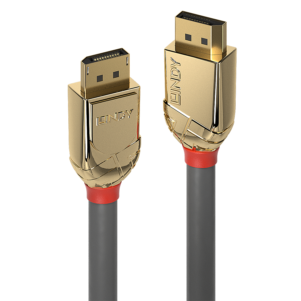 Lindy 3m DisplayPort Cable Gold Line Resolution: 4096x2160 60Hz 4:4:4 10bit