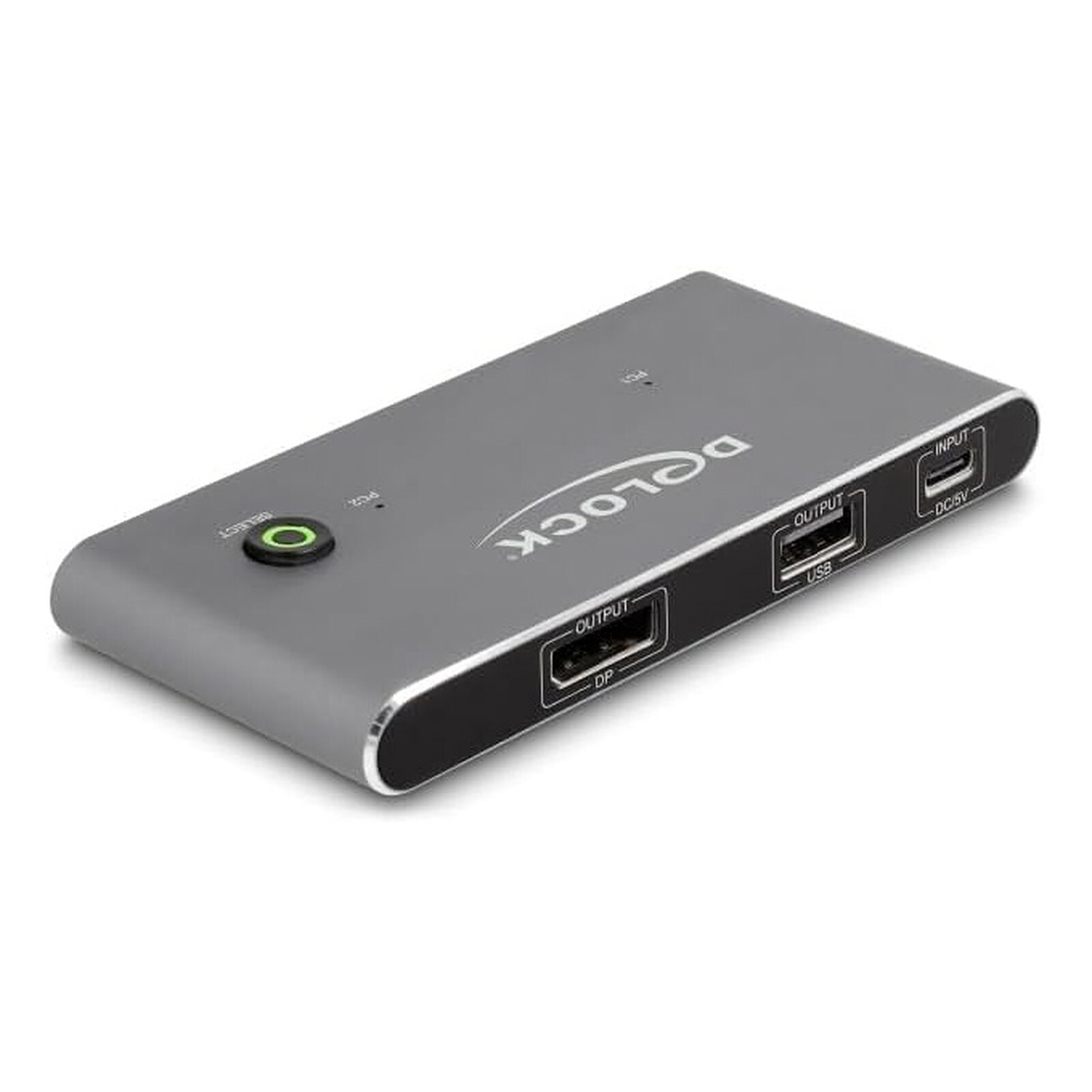 DeLock Commutateur KVM USB-C vers DisplayPort avec 3 ports USB-A 2.0