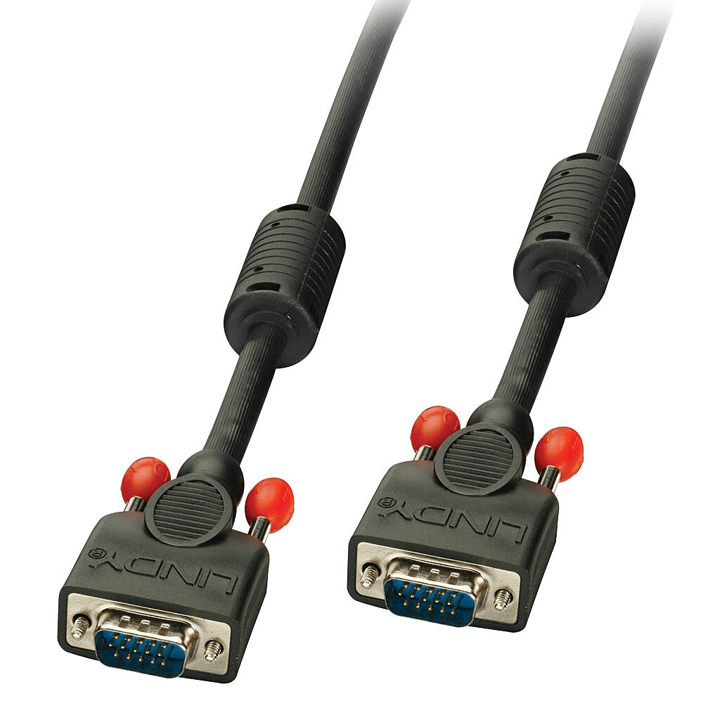 Lindy VGA Cable M/M black 5m. 15 Way Male to 15 Way Male