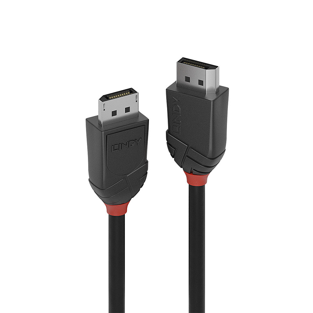 Lindy 0.5m DisplayPort 1.2 Cable Black Line