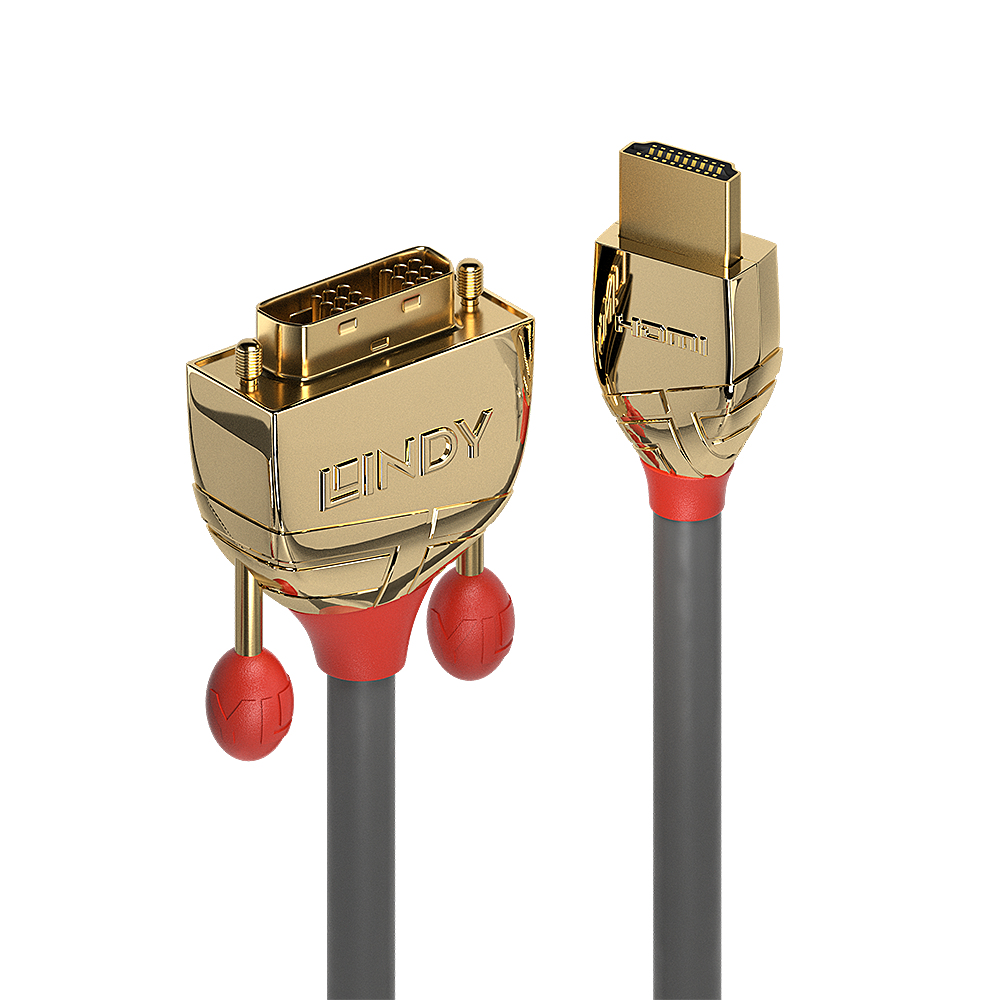 Lindy 3m Gold HDMI to DVI-D Cable HDMI to DVI-D 18+1 connector