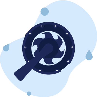 valvola in posizione di ricircolo