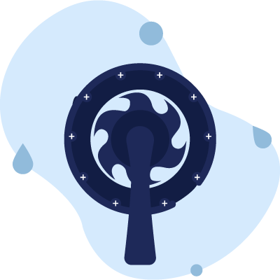 valvola in posizione di controlavaggio