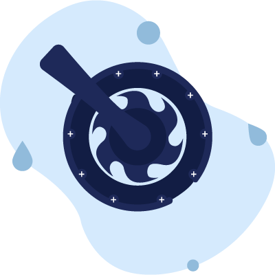 valvola in posizione di risciacquo