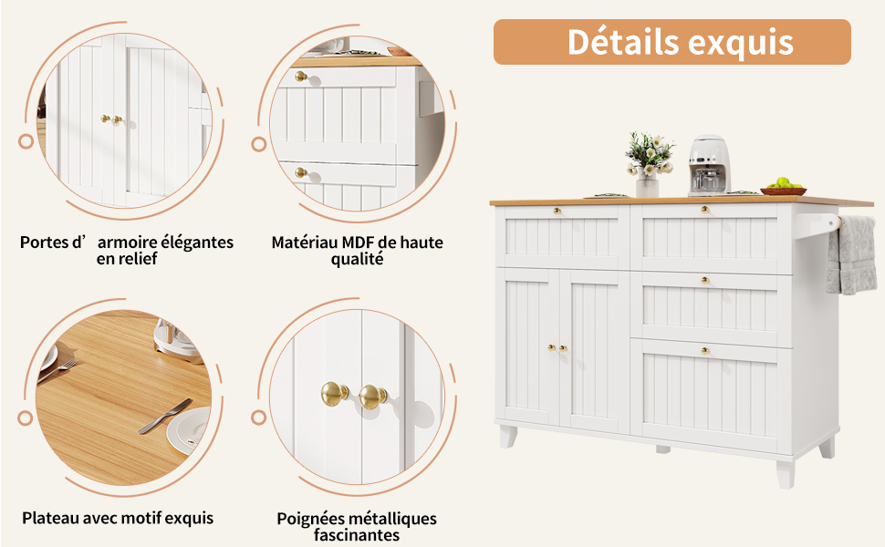 Îlot de cuisine espace de rangement pratique