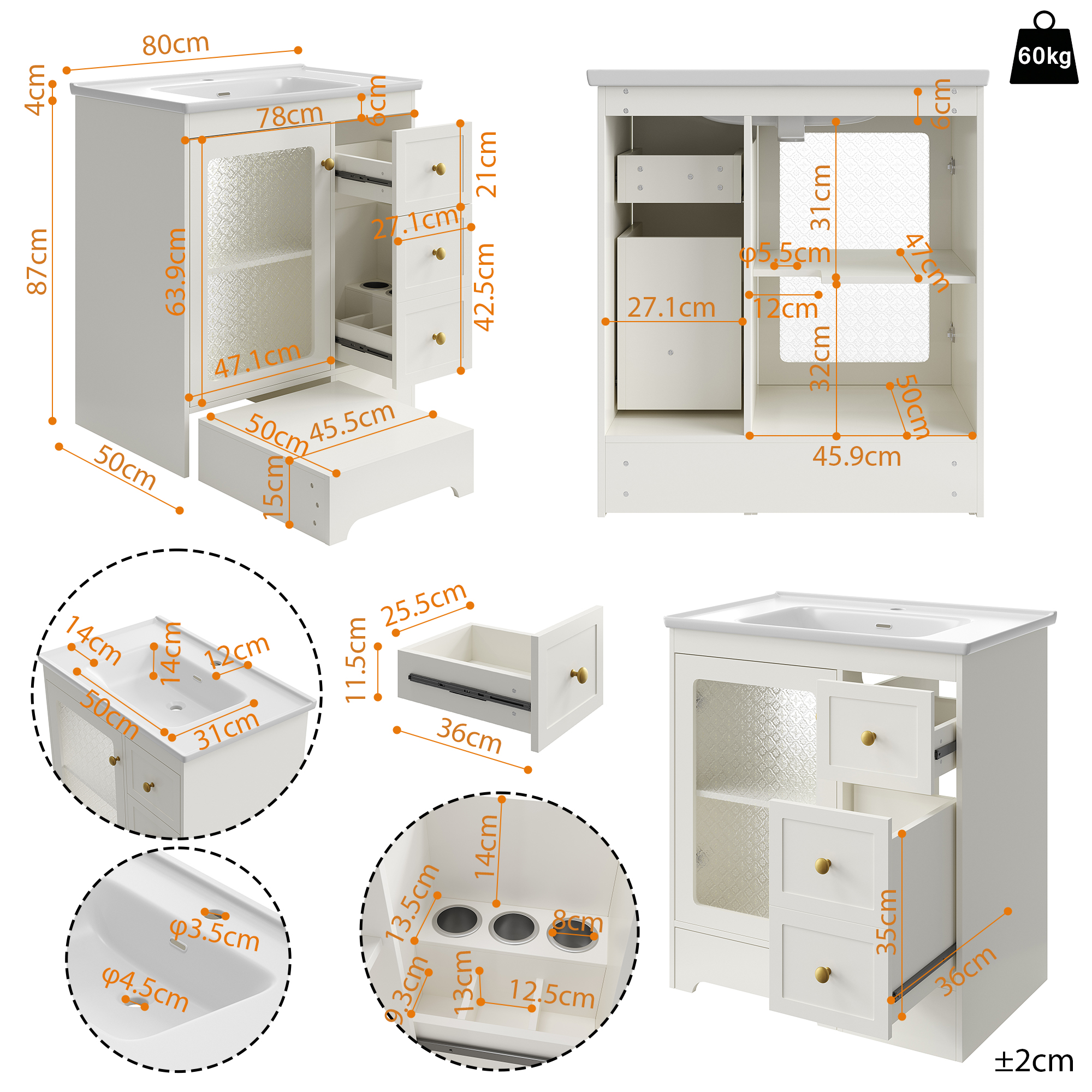 Éclairage LED RVB meuble salle de bain blanc