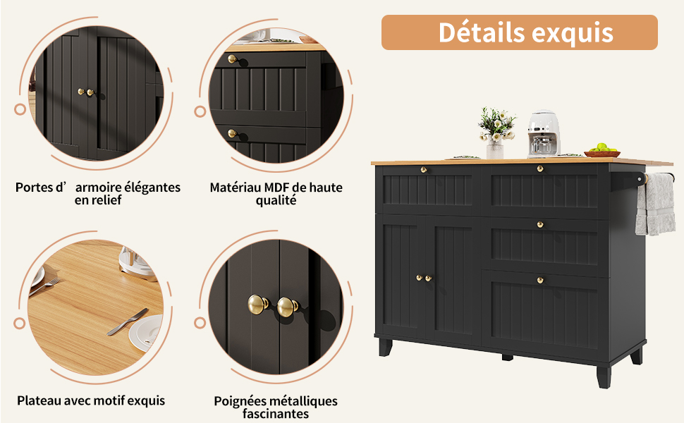 Îlot de cuisine espace de rangement pratique