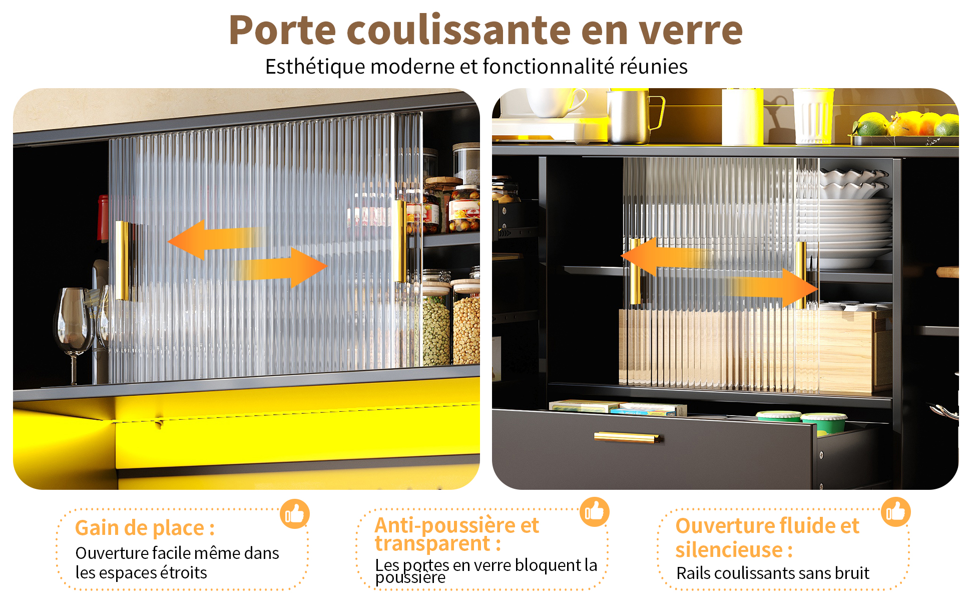 Buffet noir et or vue 2