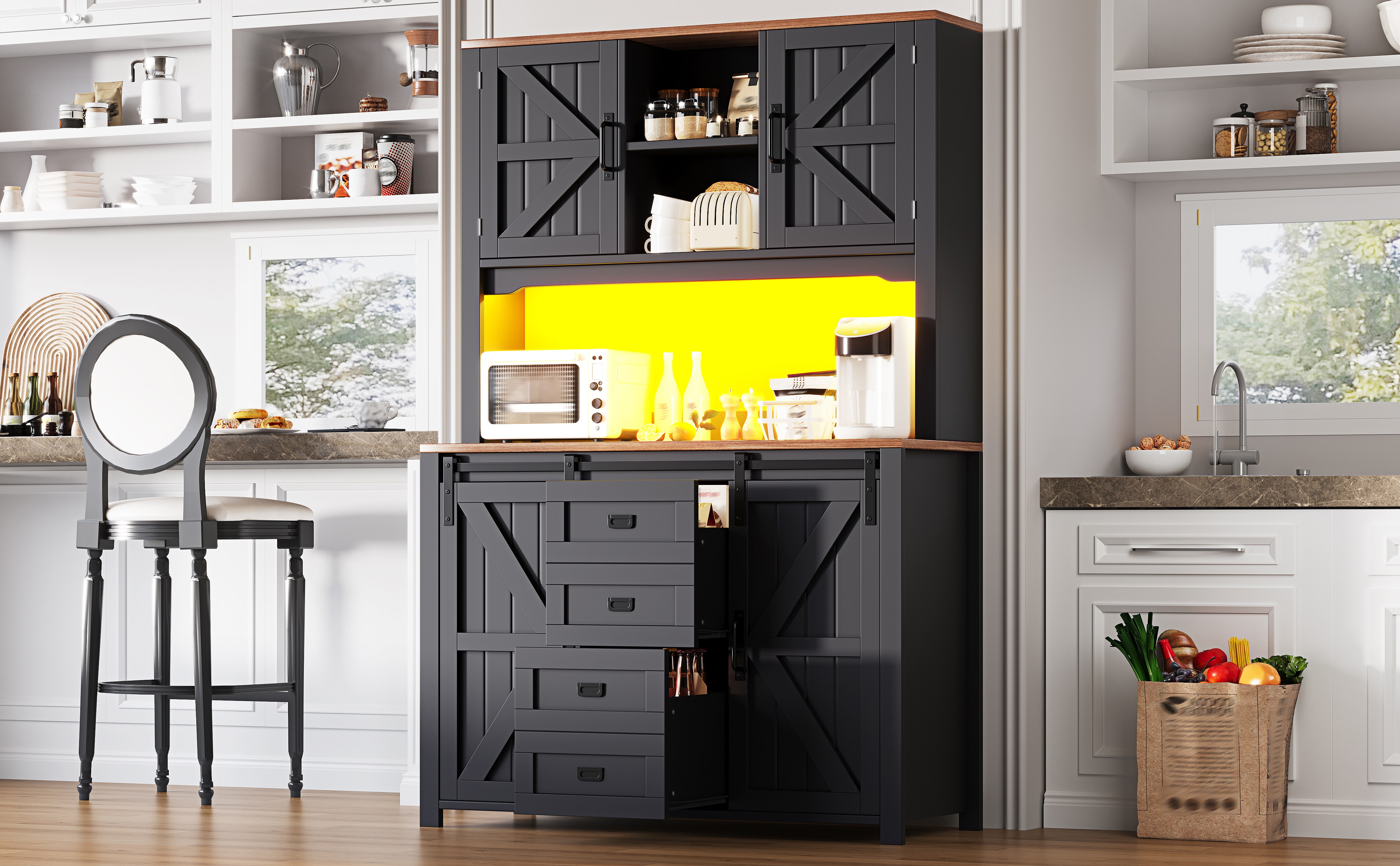 Buffet vintage blanc vue 1