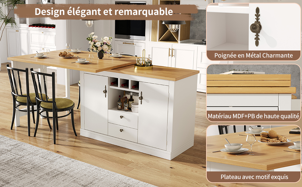 Table bar extensible 120-180cm multimodal