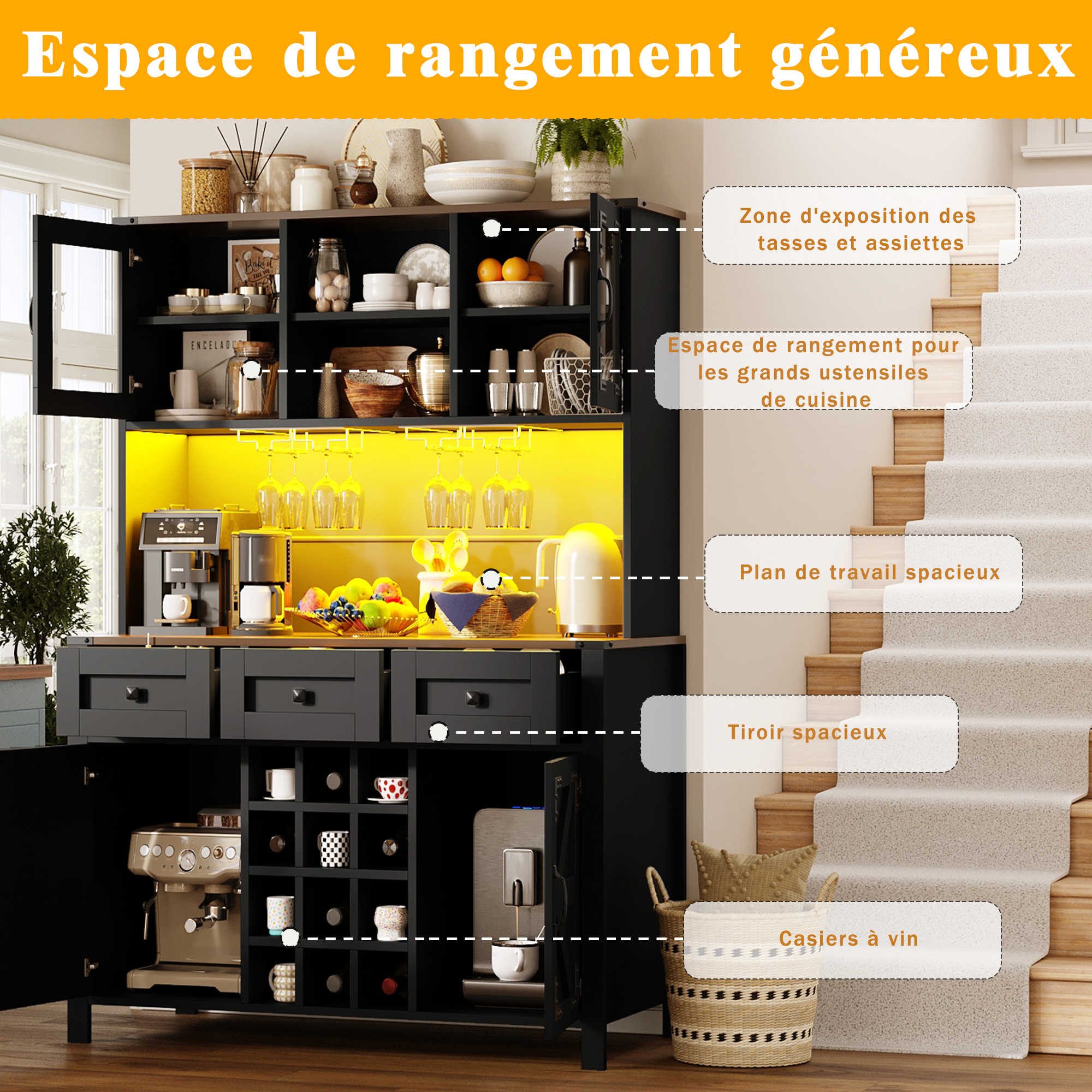 Prises et USB intégrés