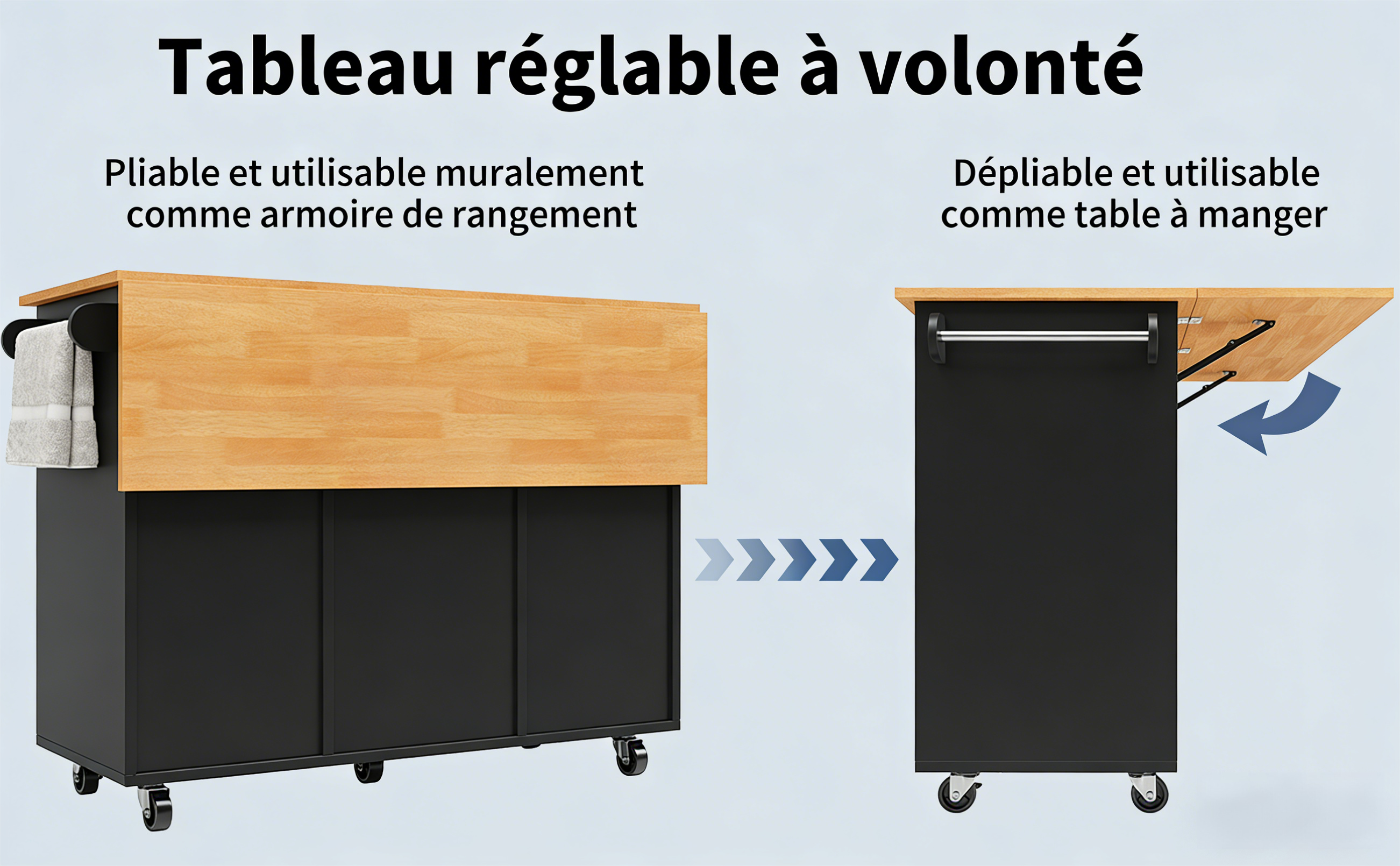 Îlot de cuisine mobile - vue 3