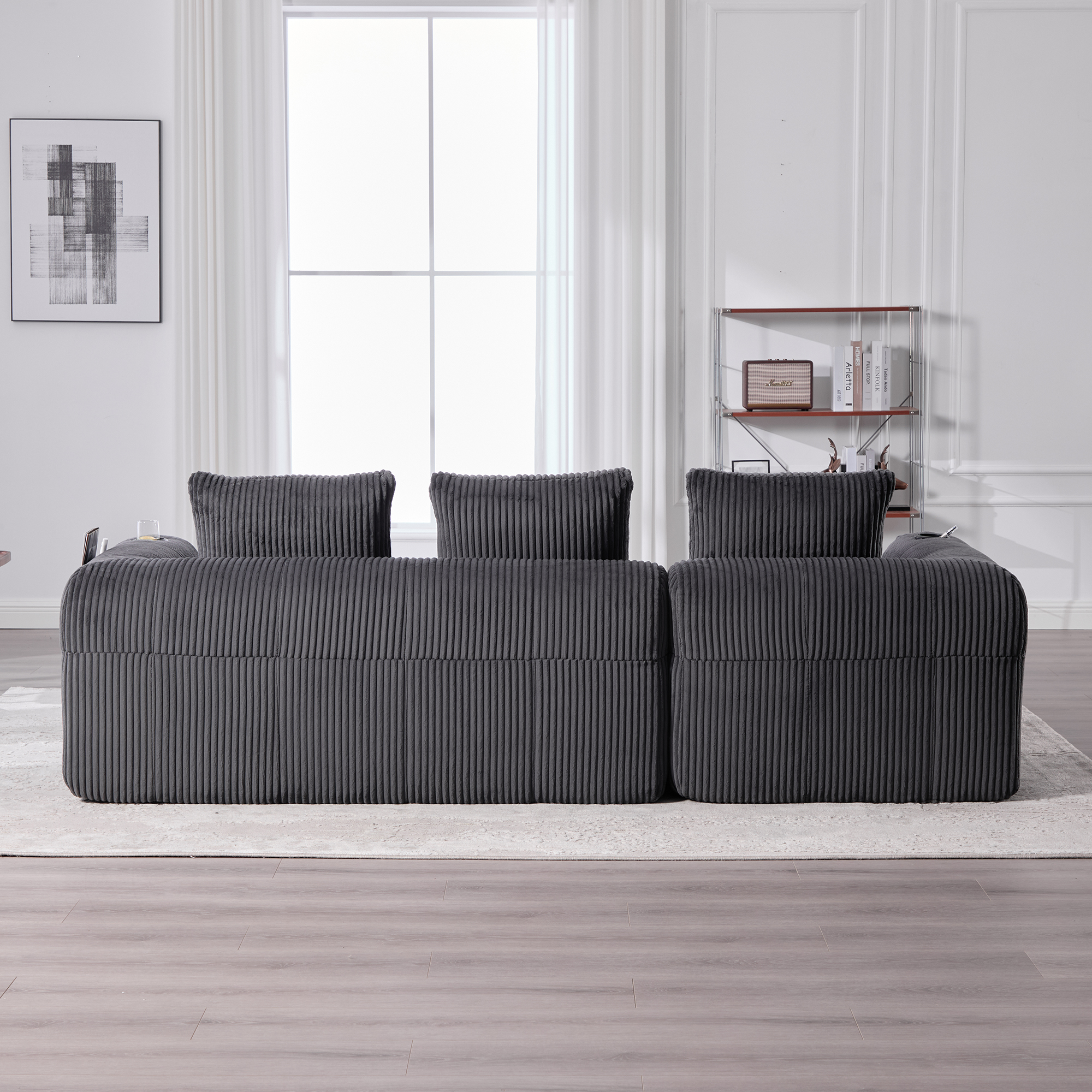 Sofa rétro velours vue 4
