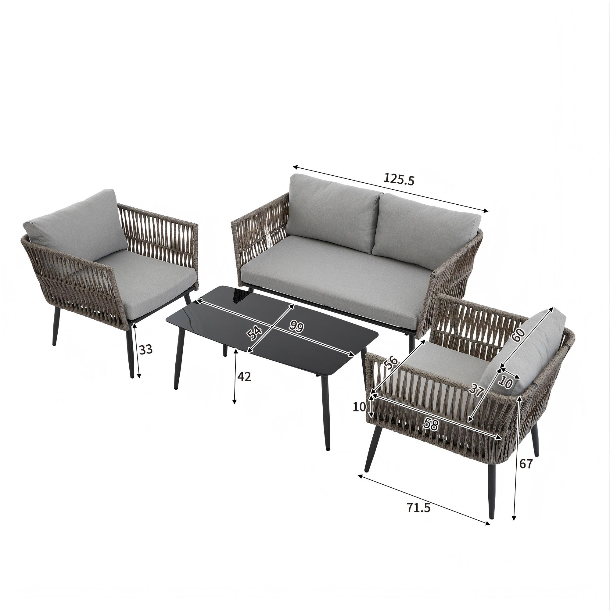 Set de jardin gris scène extérieure terrasse