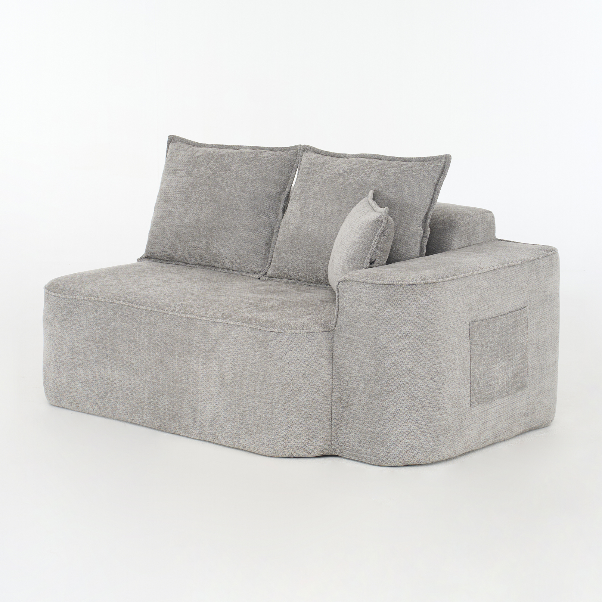 Sofa 2-Sitzig Grau komfortabel, vue d'Gesamtanlage mit poches latérales pratiques