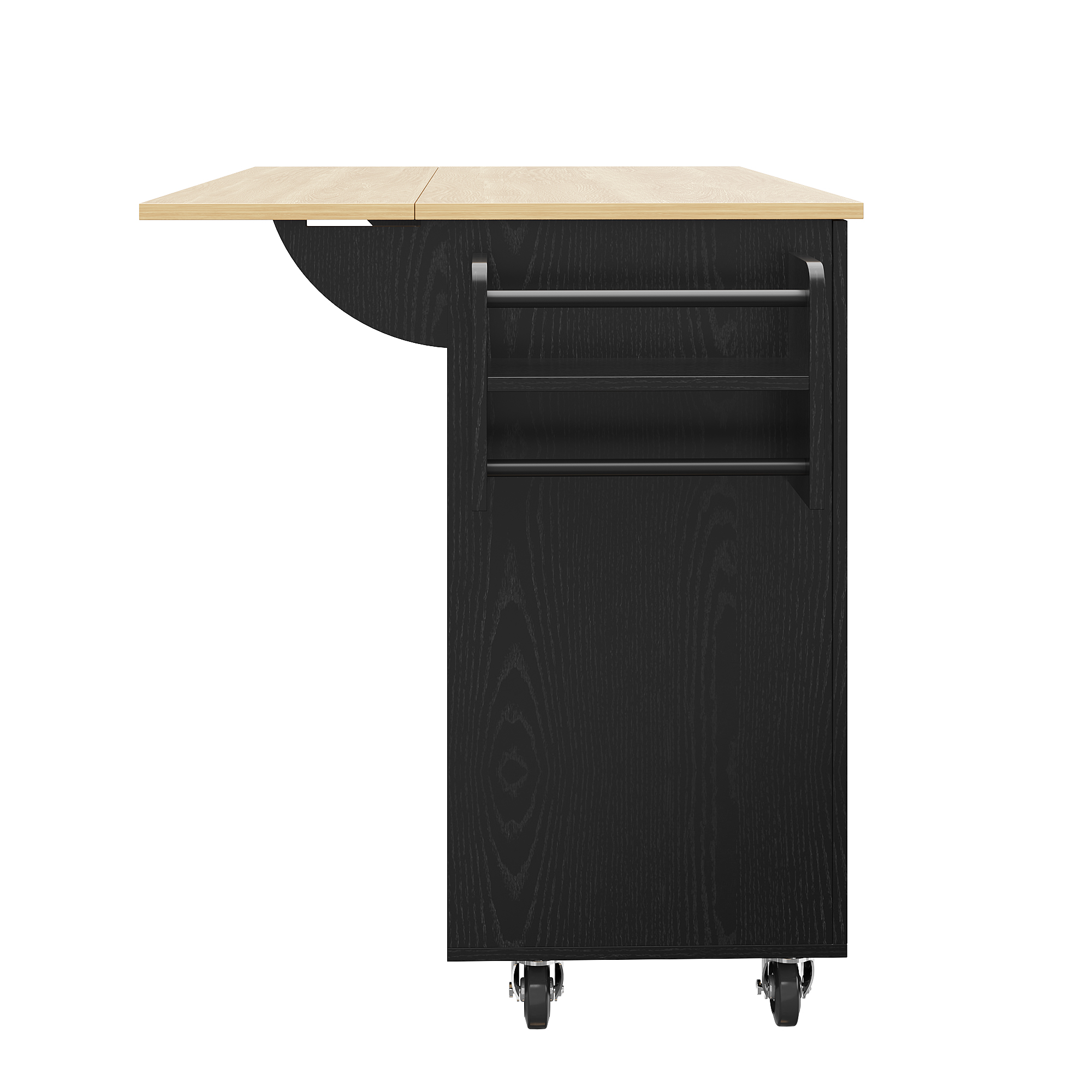 Îlot de cuisine roues fixables 360° confort