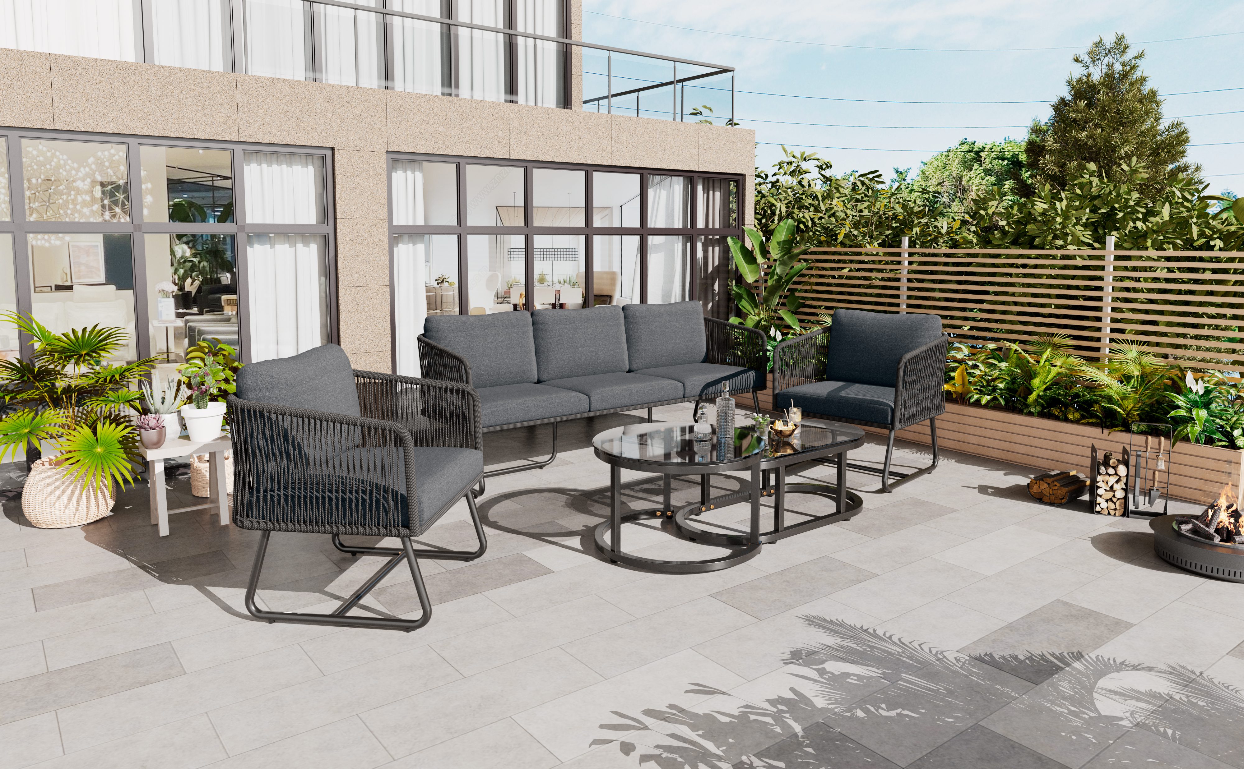 Mobilier jardin dossier haut ergonomique