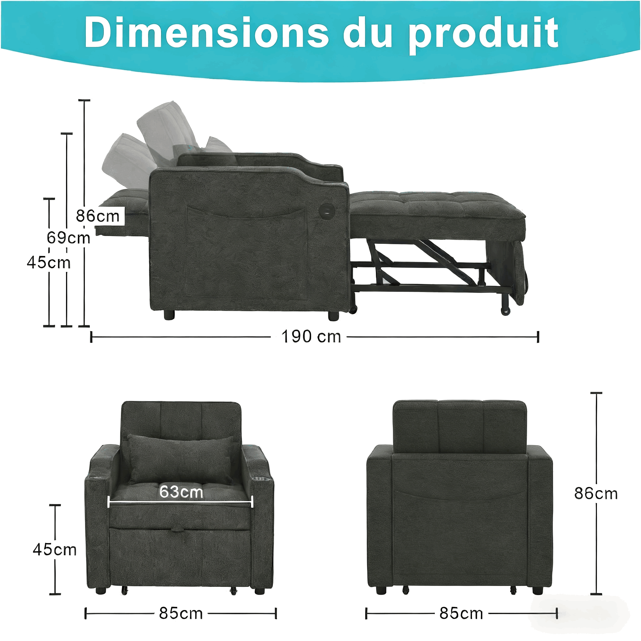 Confort des Rembourrage Sofa-Bett