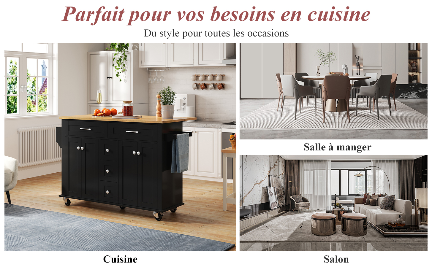 Îlot de cuisine design moderne fonctionnel
