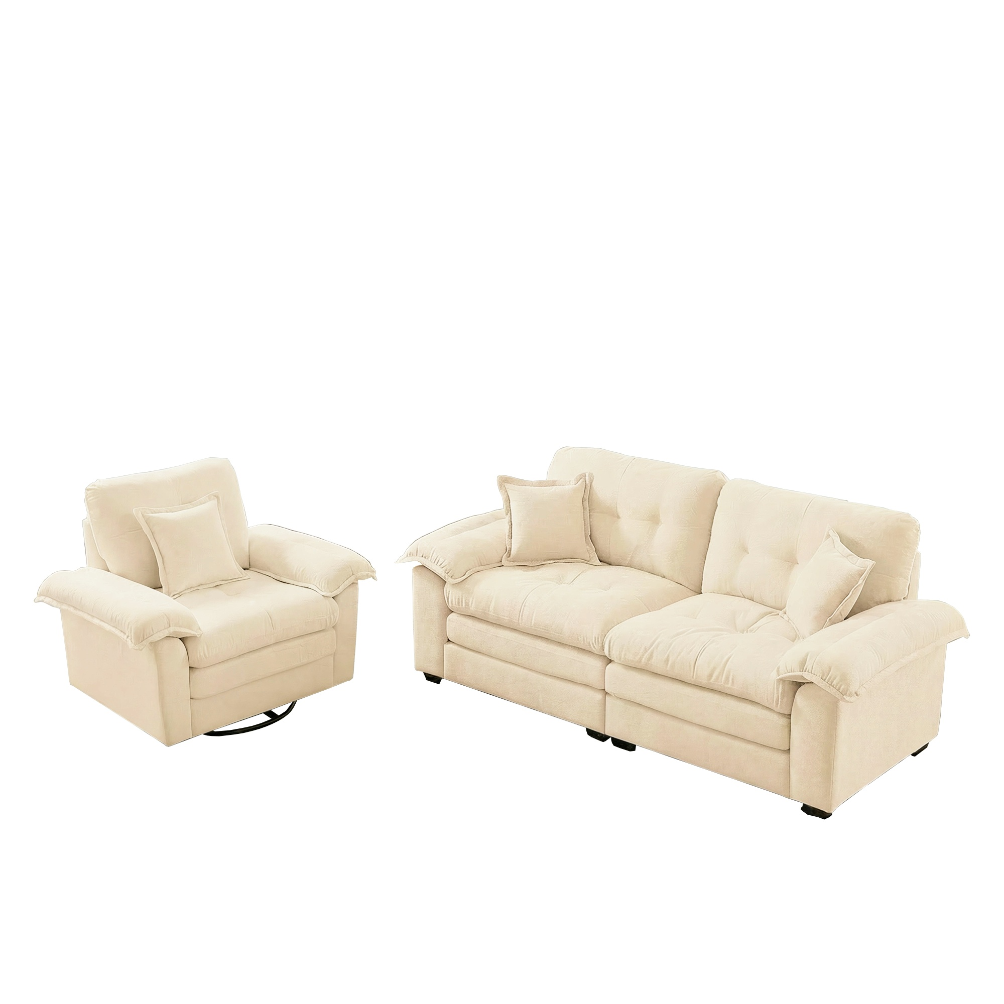 Sofa chenille 84 pouces confort 2-3 personnes Design modern
