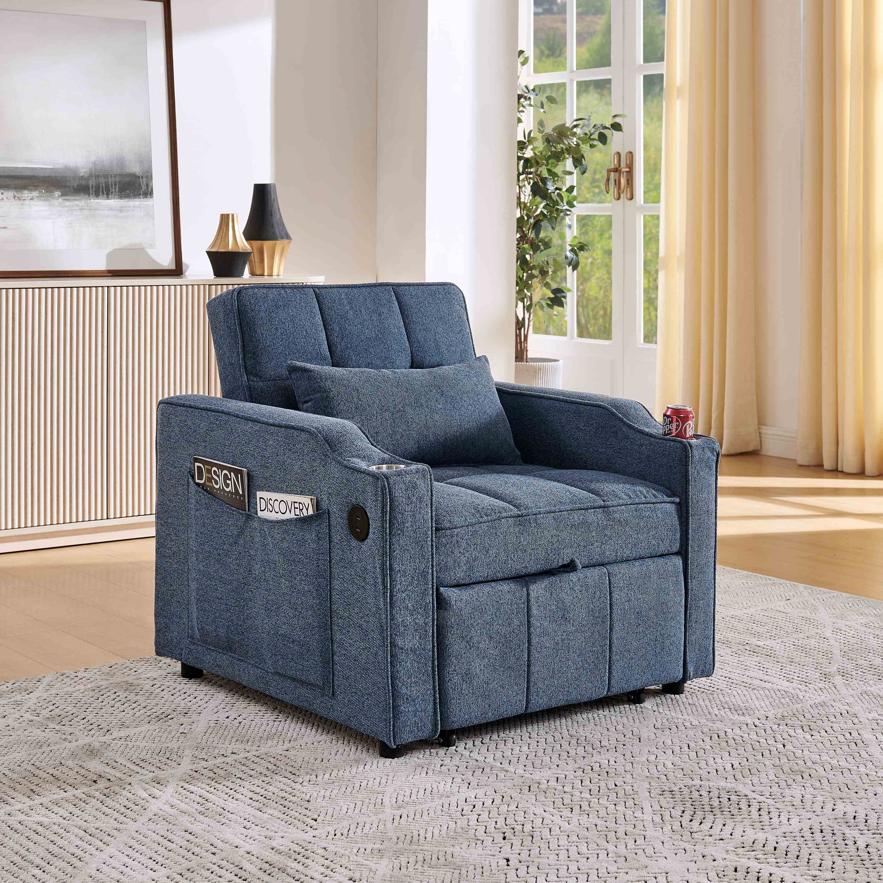 Sofa-Bett 3 en 1 Blau Marine - Vue générale