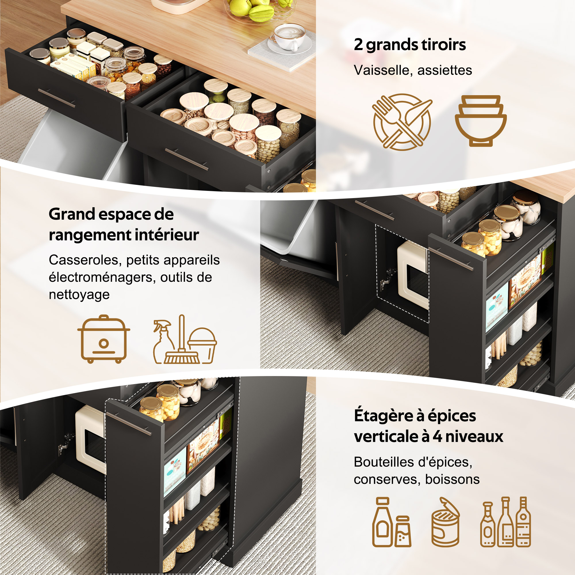 Plateau de travail rabattable blanc espace supplémentaire