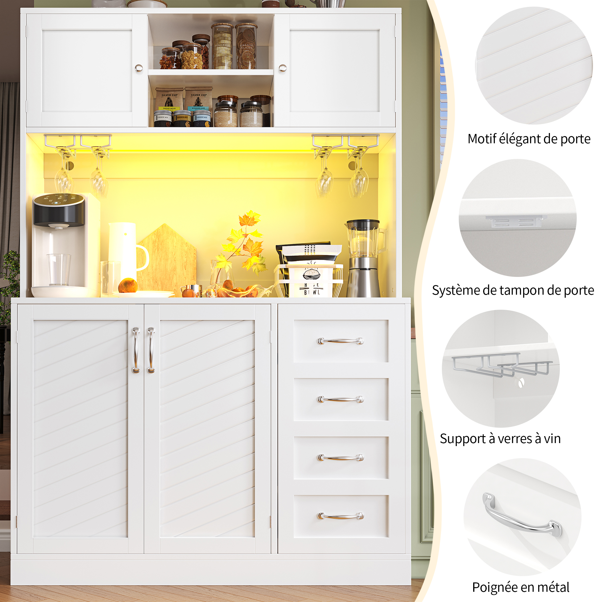 Armoire haute blanche cuisine