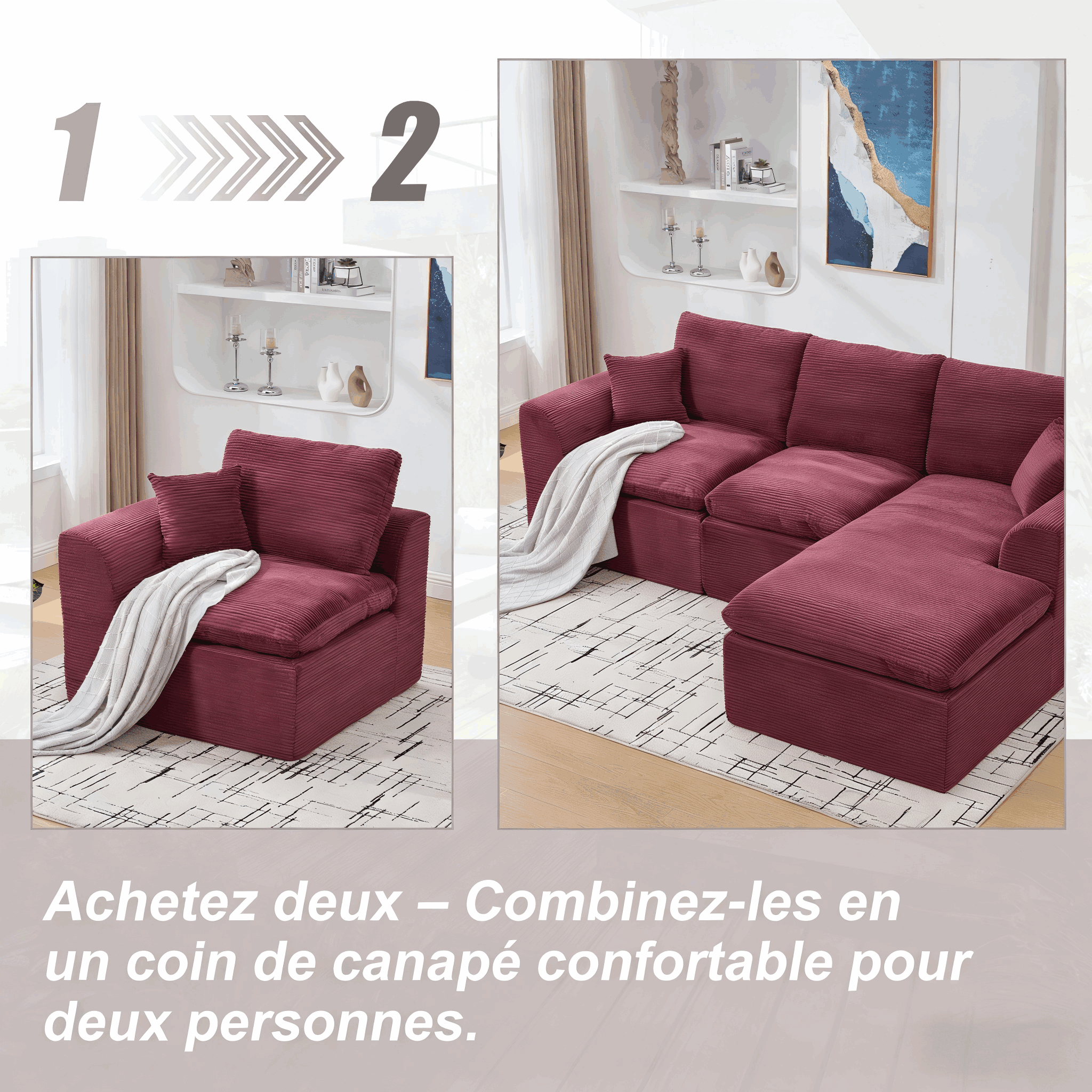 Dimensions Fauteuil Bordeaux 101×102.5×84cm